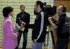 VfL-Vorsitzende Annemarie Deschler beim Interview mit Bayern TV VfL-Vorsitzende Annemarie Deschler beim Interview mit Bayern TV